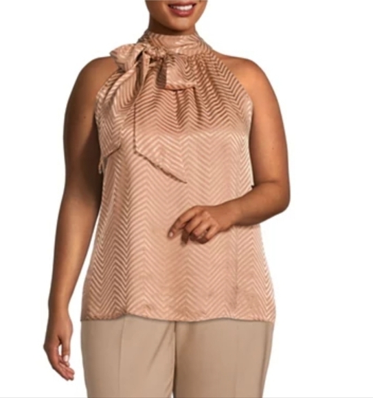 Worthington Women's Halter Neck Sleeveless Blouse - Picture 1 of 14